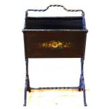 Vintage black metal magazine rack see pics