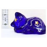 Fenton cobalt sleeping Star Light, Star Bright cat