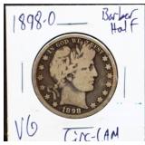 1898O barber half dollar