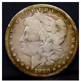 1880O Morgan silver dollar