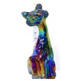 Fenton 11in carnival happy cat figure