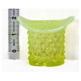 Fenton vaseline opalescent hobnail toothpick vase