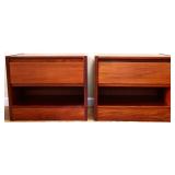 Pair MCM Danish 1 drawer nightstands