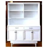 MCM painted white china cabinet see pics