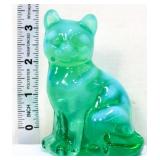 Fenton 3in sea mist opal sitting cat figure