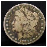 1880S Morgan silver dollar