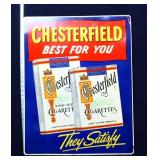 Vntg metal 23.5x29.25 Chesterfield Cigarettes sign