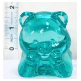 Fenton teal laying teddy bear figure