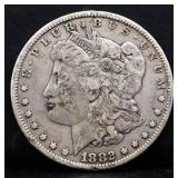1882 Morgan silver dollar