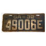 1932 Georgia license plate
