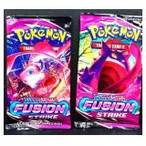 2 sealed Pokemon Fusion Strike foil card packs