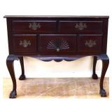 Vintage mahogany clawfoot 3 drawer server