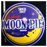 Metal 16in diameter Moon Pie button sign