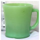 Vntg Fire King jadeite D handle mug
