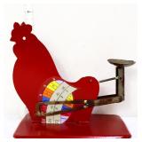Metal rooster egg scale