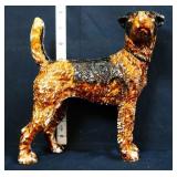 Cast iron brown/black dog doorstop