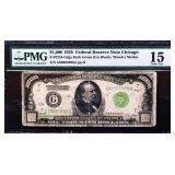 Graded 15 1928 Fed Reserve Chicago $1000 note