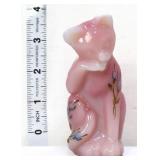 Fenton rosalene cat w/ blue & white flowers