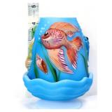 Fenton blue fish aquarium fairy lamp