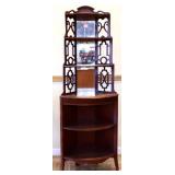 Vintage mirror back corner cabinet see photos