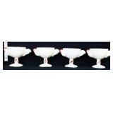 Lot of 4 milk glass rooster egg cups