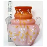 Victorian Webb satin glass orange/white vase