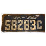 1932 Georgia license plate