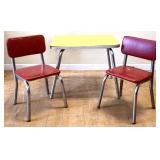 Vintage 3 piece childs chrome dining set see pic