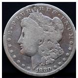 1880S Morgan silver dollar