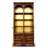 Vintage bookcase w/ gold toned back