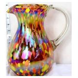 Multicolor confetti glass pitcher