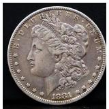 1881O Morgan silver dollar
