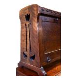 Vintage oak drop front shoe shine box