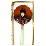 Hand mirror w/ empress on back in box