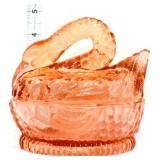 Pink glass swan on nest