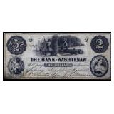 1854 Bank of Washtenaw MI $2 note