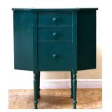 Green Martha Washington sewing cabinet w dogs