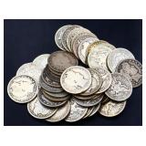 Lot of 40 barber quarters
