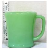 Vntg Fire King jadeite D handle mug