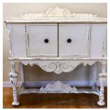 1920s painted white 2 door server see pics