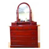 Vintage 2 over 3 dresser w/ mirror