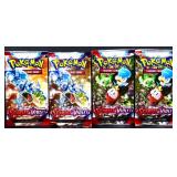 4 sealed Pokemon Scarlet & Violet foil card packs