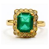Emerald cut emerald ring, see photos lab grown