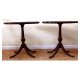 Pair vintage oval parlor tables see photos