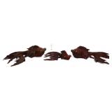 Lot of 3 carved wood fish figures see pics