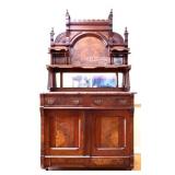 Victorian high back marble top sideboard