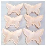 Lot of 6 pink milk glass butterfly dishes