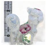 Fenton 2in opalescent squirrel w/ flowers