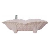Jeanette pink milk glass florentine console bowl