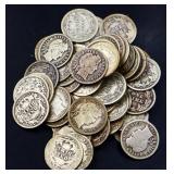 Lot of 50 barber dimes